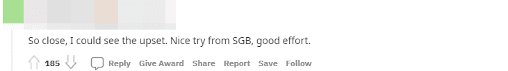 So close, I can feel their sadness. Well done SGB, great effort