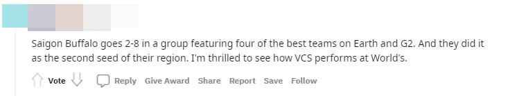SGB achieved a record of 2-8 in a group with the 4 strongest teams in the world right now, including G2. They did this despite being only the 2nd place in their region. I can't wait to see VCS at Worlds.