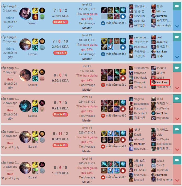 Shogun from SGB has recently had a losing streak so severe that he changed his in-game name to 'tramkam'