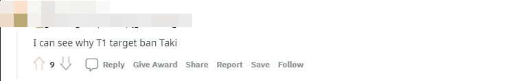 It's understandable why many of T1's bans targeted Taki