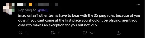 Another gamer pointed out that RNG should not have participated in MSI like VCS because they could not travel to Korea