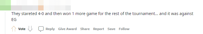 They started with 4-0, but won only 1 match in the remainder of the tournament... and that was against EG