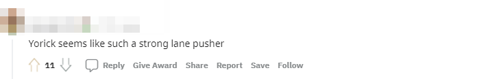 The community was very surprised by Yorick's damage capability