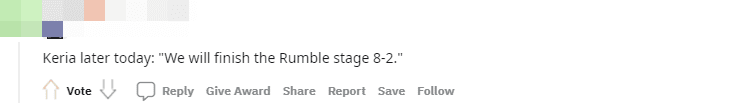 Keria after today: 'We will finish the Rumble Stage with a record of 8-2'