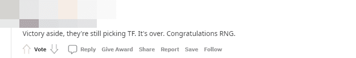 They won, and they still chose TF. It's over. Congratulations RNG.