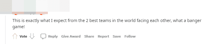 This is exactly what I expect from two world-class teams facing off, truly an incredible game