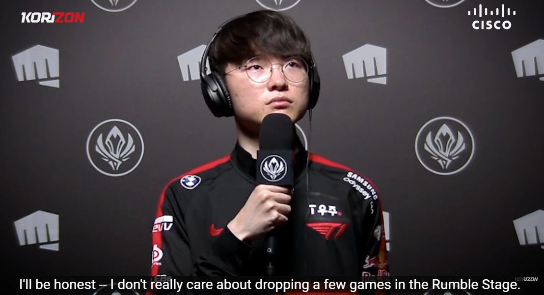 Faker admits he doesn't think too much about losing in the Rumble Stage