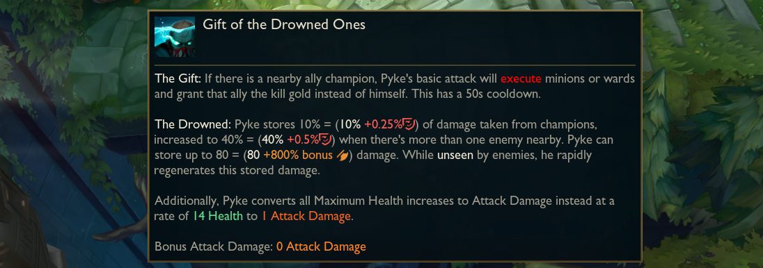 Pyke's passive also gains the ability to eliminate wards