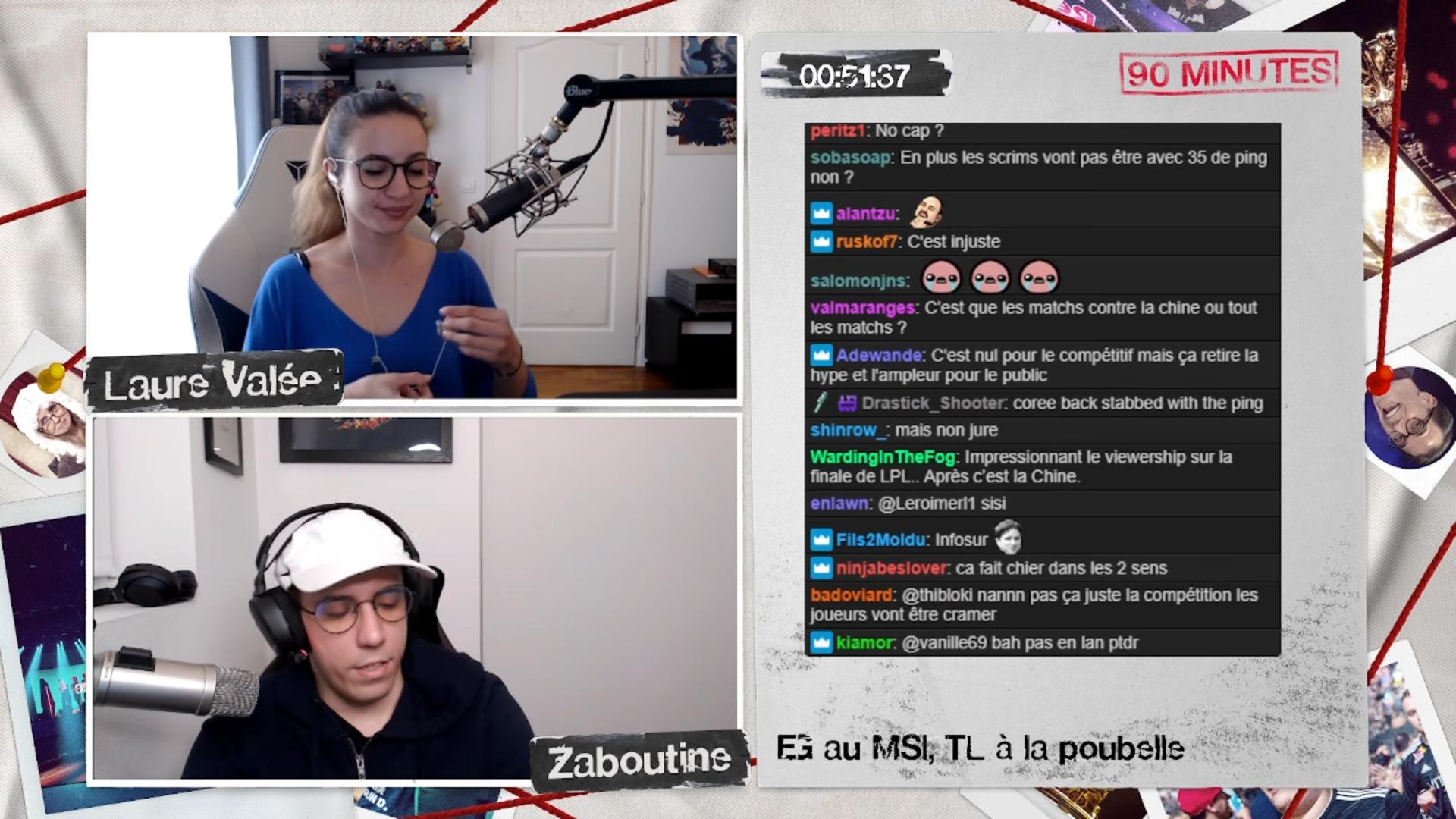 The stream of commentator Laure and former Immortals coach Zaboutine