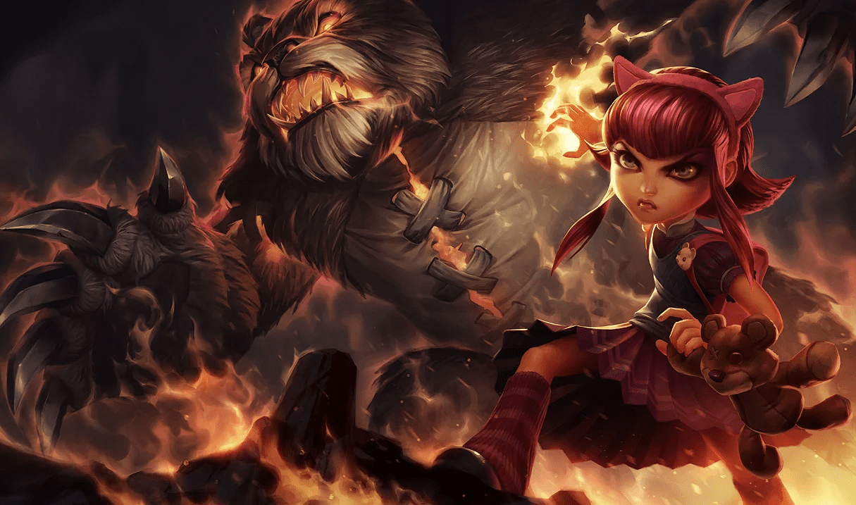 Annie - a champion that has been around since the early days of League of Legends and was recently reworked by Riot, including her skills and splash art