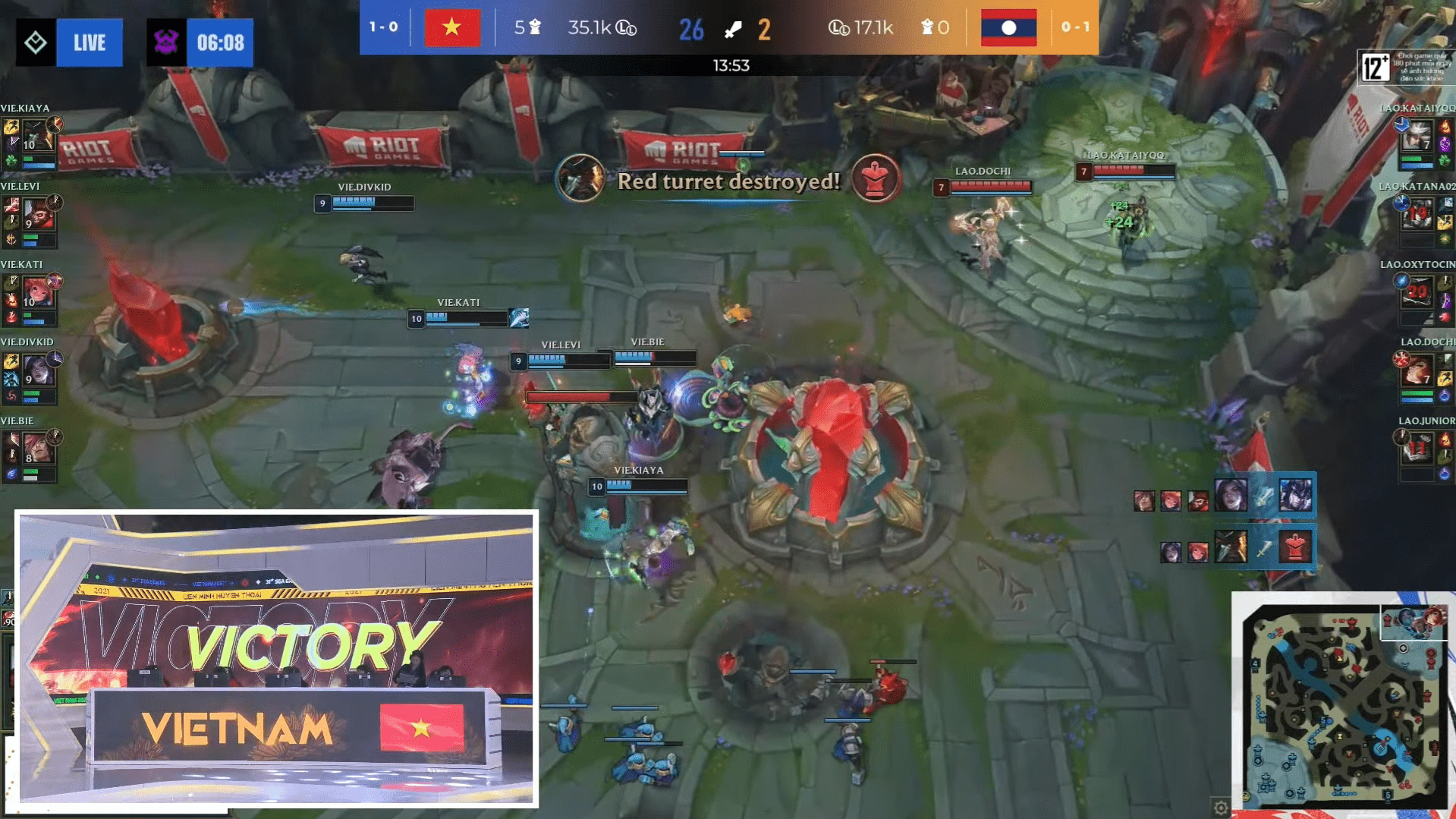 Vietnam destroys Laos in just 14 minutes of gameplay
