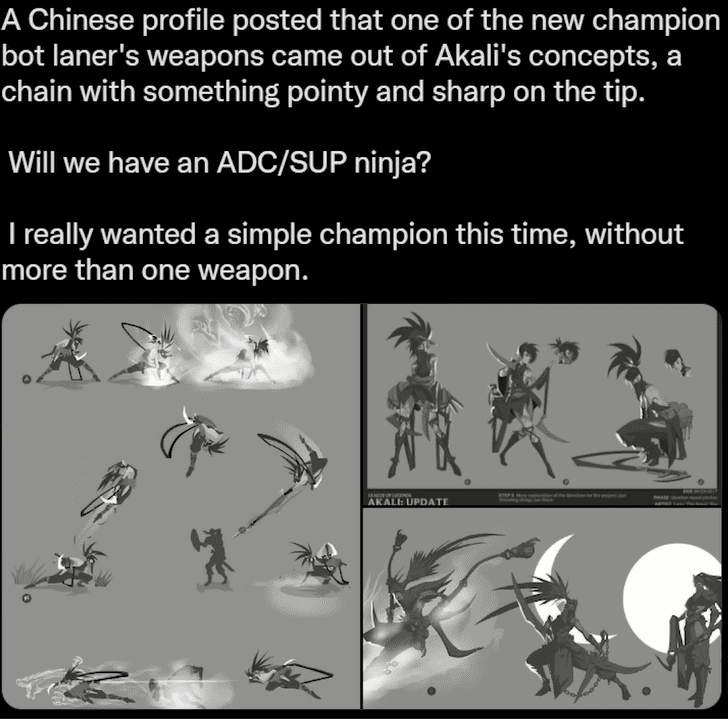 Riot seems to be 'reusing' a design originally created for Akali for the new ADC character