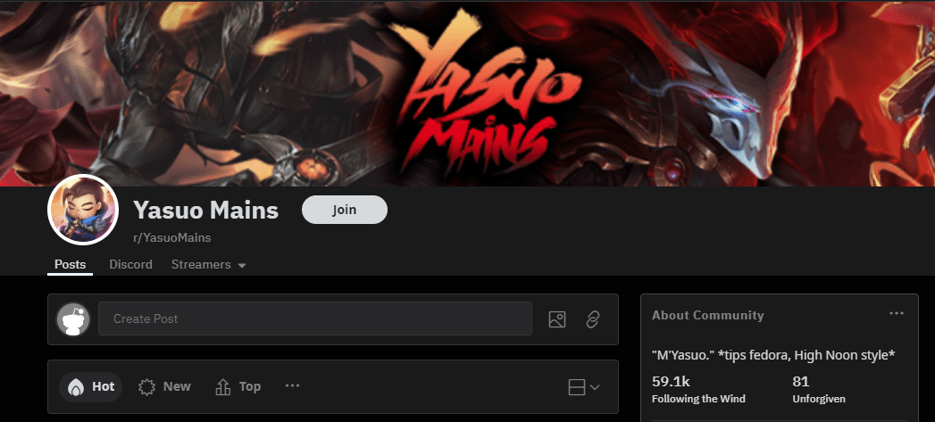 Many small forums about LoL champions are found on Reddit