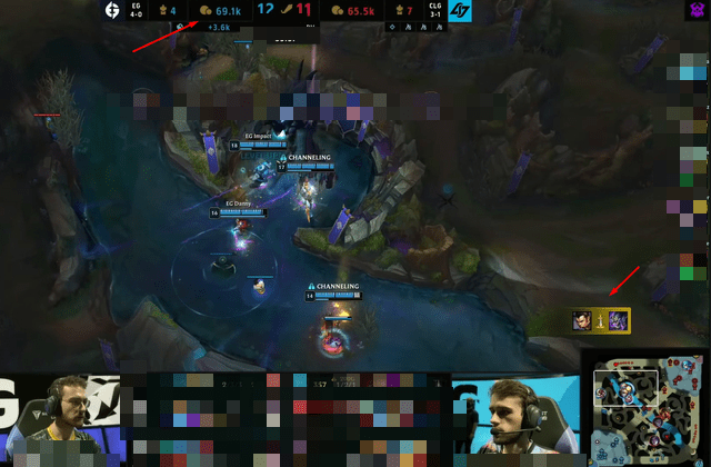 EG, despite leading in gold, is still counted as having Target Reward, causing the match to slip away from CLG too quickly