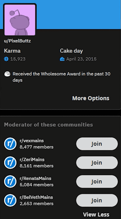 u/PixelButtz is the creator of many small forums for new champions in LoL