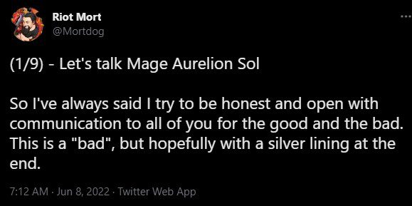 Riot Mortdog admits Aurelion Sol Mage is currently too strong