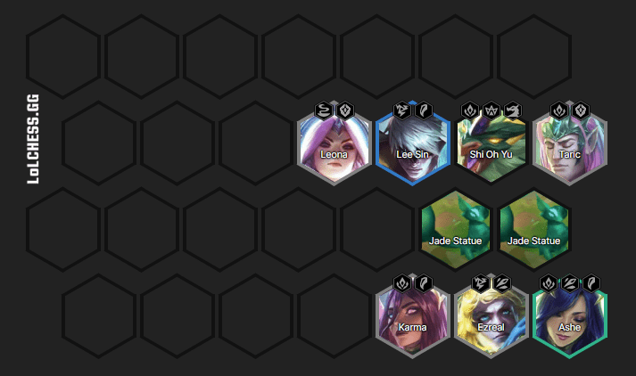 Complete team composition at the end of the game with 6 Dragonmancer threshold
