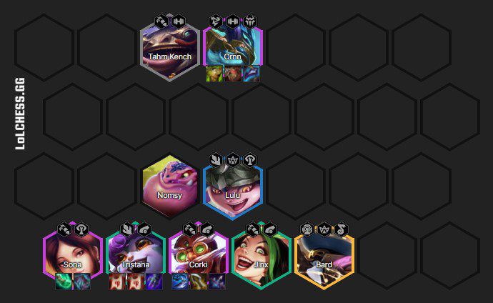 The complete composition at the end of the game