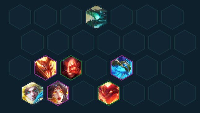 The complete composition at the end of the game