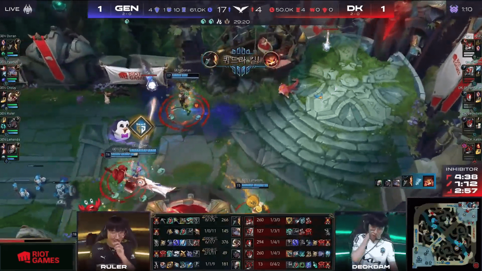 Gen.G closes the match with a Quadra Kill from Doran