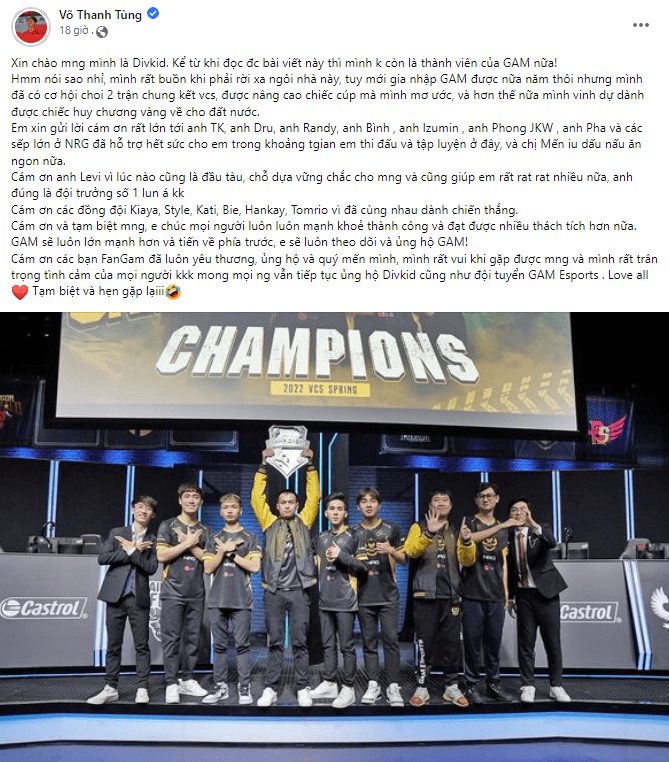 Divkid's gratitude to the GAM team
