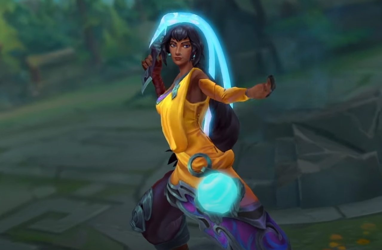 The new champion Nilah has appeared on the PBE test server