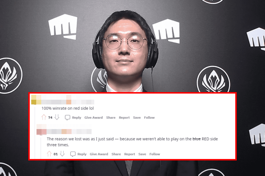 Coach Polt's statement about side selection was recalled by the League of Legends community