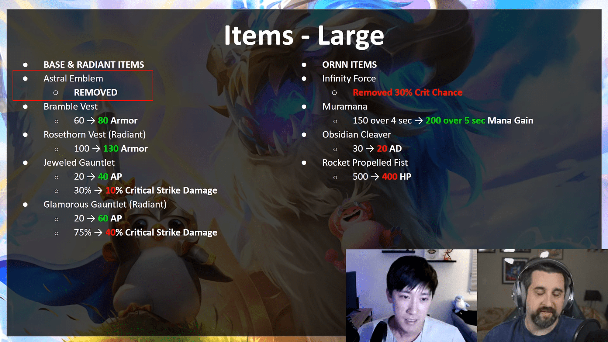 Riot Mortdog announces the potential removal of the Dragon's Blessing in patch 12.13