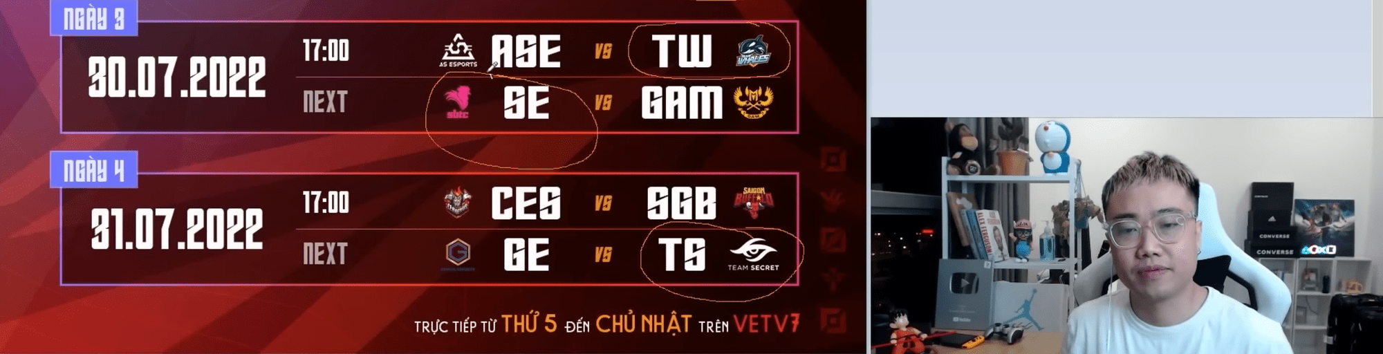 Commentator Hoàng Luân was also 'blamed' for choosing SE to win against GAM