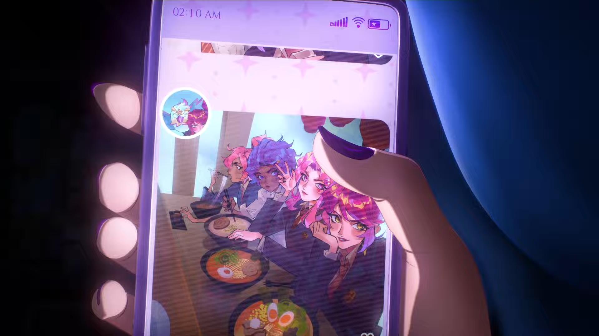 Akali scrolling through social media at 2:10 AM feeling empty