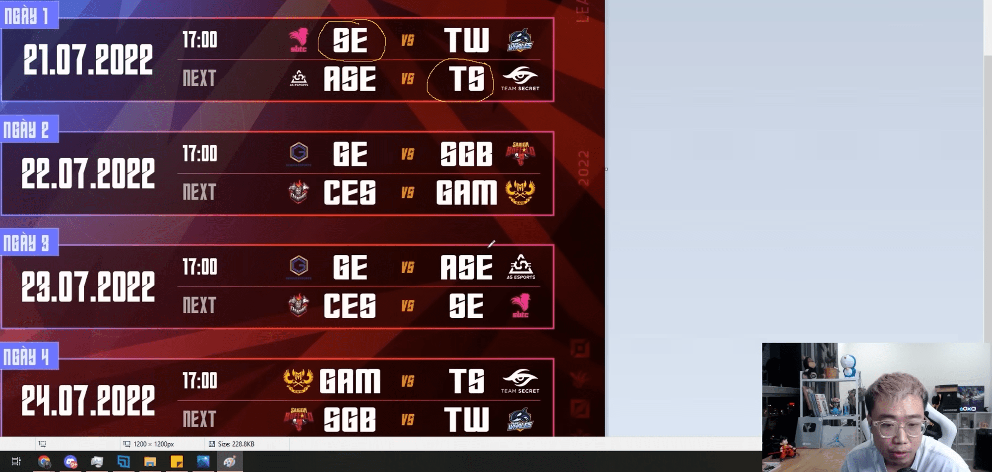 Commentator Hoang Luan chose SE to win against TW