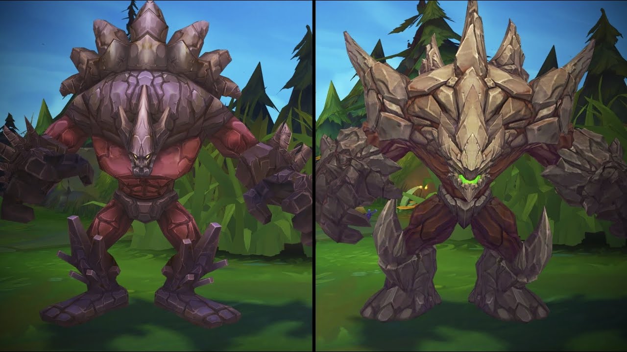 The Wild Rift version (right) of Malphite is significantly superior compared to the design in the PC version of League of Legends