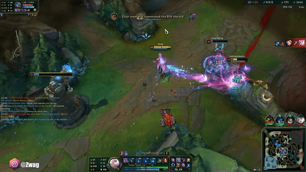 With 100 Fragments, Syndra instantly eliminates opponents below 15% maximum health