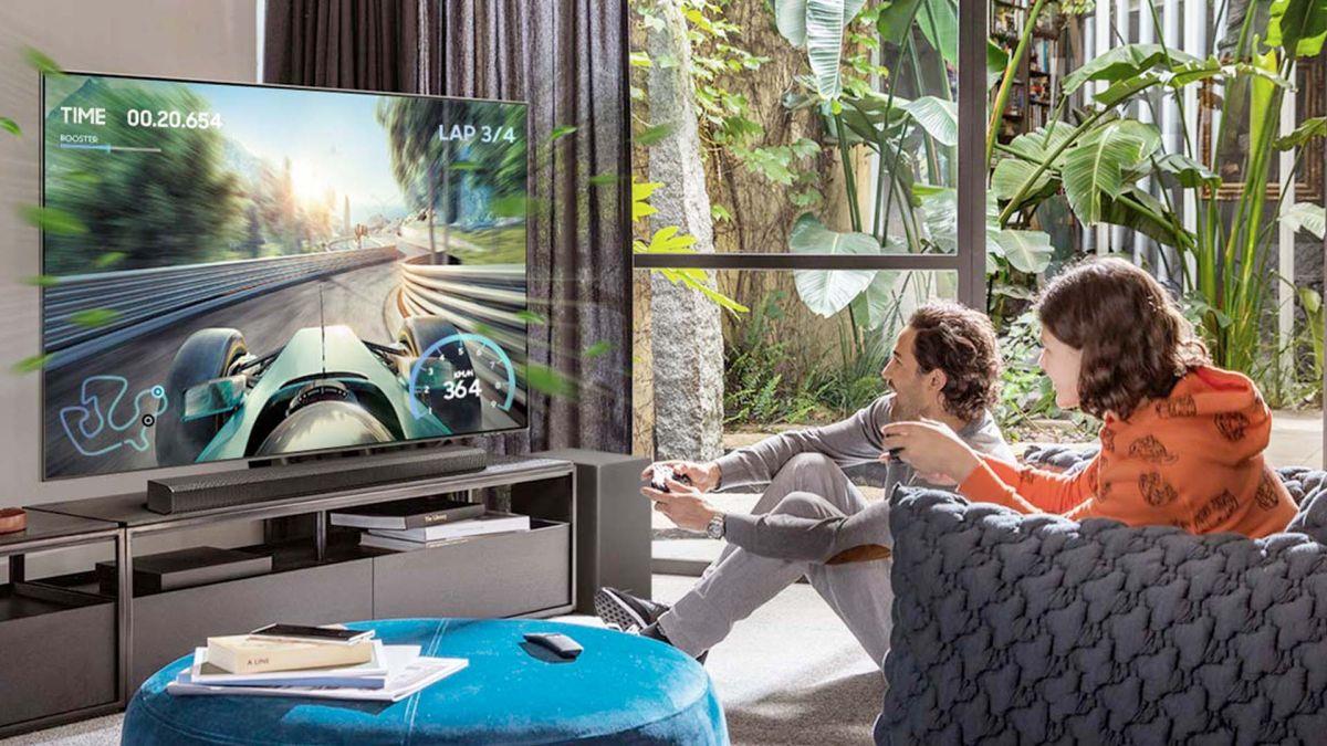A screen that measures up to 85 inches, with 8K resolution, a refresh rate ranging from 120 - 144Hz along with AMD FreeSync Premium Pro™ technology certified to significantly reduce tearing and stuttering. These are exactly what gamers need on a gaming screen, and now the TV can do that too.
