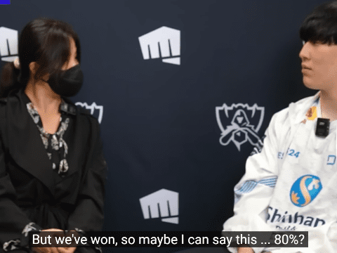 Zeka claims he only used 80% of his ability in the match against EDG - source: YouTube Korizon