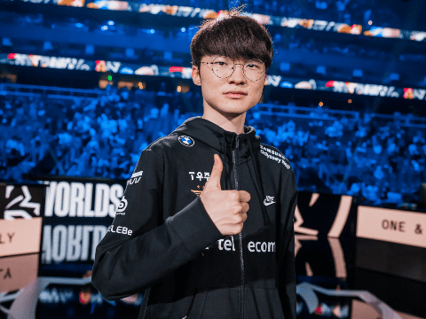 Faker was the standout player in T1's victory against JDG - source: LoL Esports