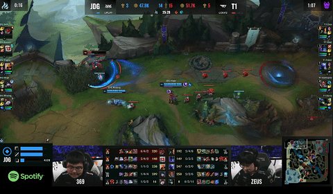 Faker's mind-bending play against JDG players - source: YouTube