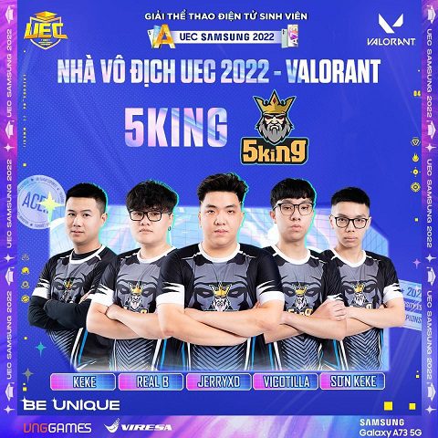 5King crowned champion in VALORANT at UEC Samsung 2022 - source: UEC Student Esports Fanpage