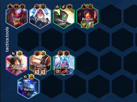 The complete composition at the end of the game