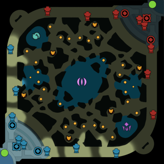 The player's creative map with Fog of War