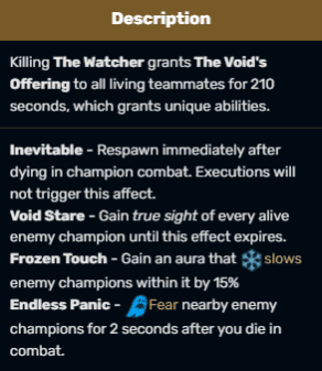 Strong buff after defeating The Watcher