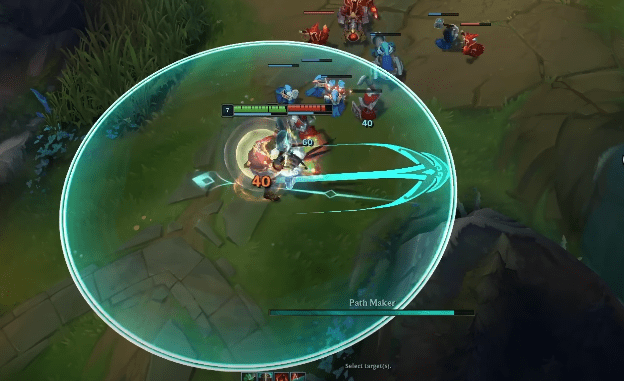 The use of K'Sante's W ability is quite similar to Irelia
