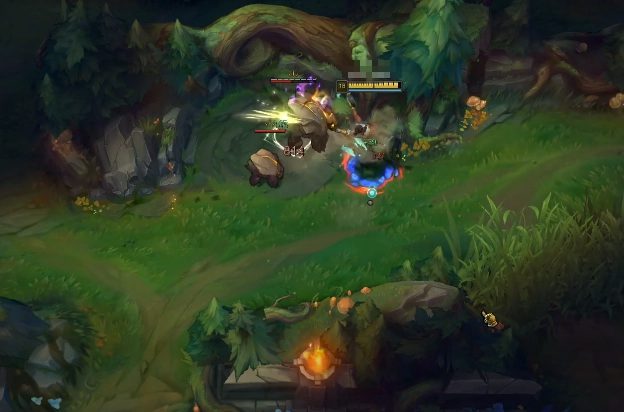 Find the right angle, players will swing in place and clear jungle camps very quickly