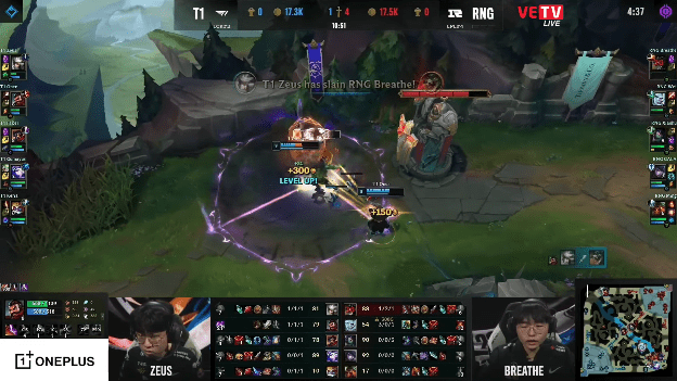 Despite a tough matchup, Oner helped Zeus clear the top lane