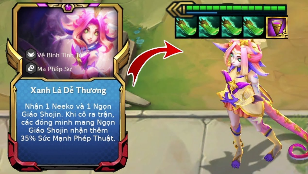 Cute Green Leaf Augment allows Neeko to not worry about energy issues - source: Riot Games