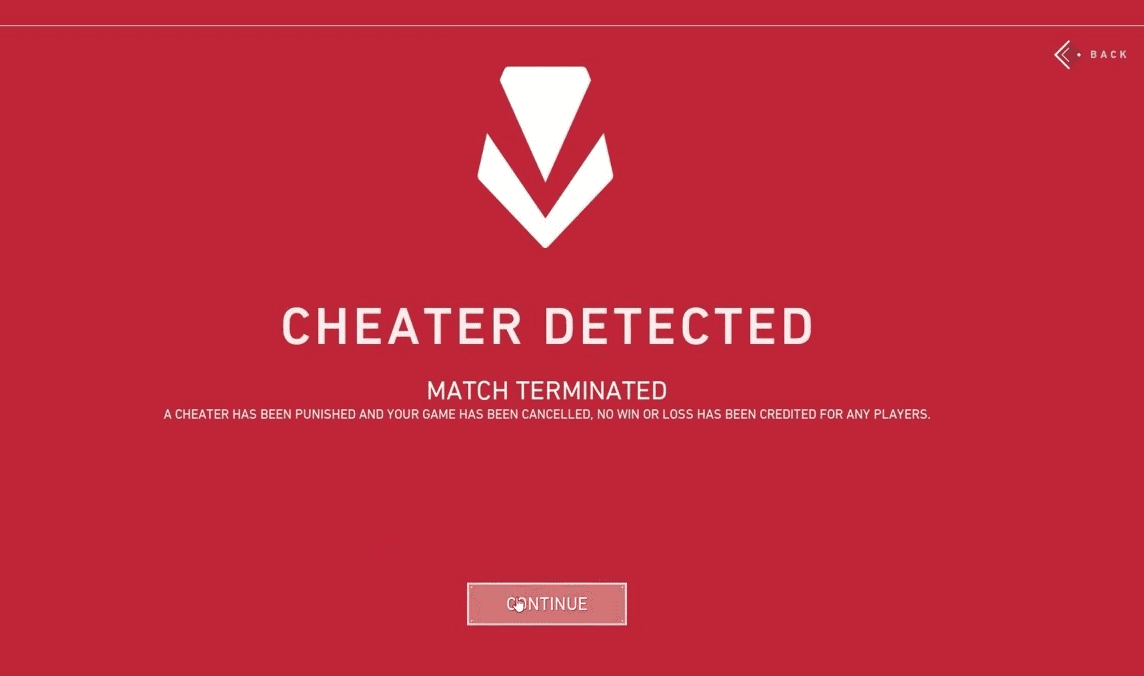 When there is a report of a cheater in VALORANT, that match will be immediately canceled