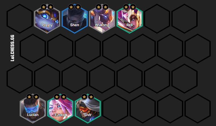 Shen with the 4 Guardians trait will help players maintain health very effectively - source: LoLChess