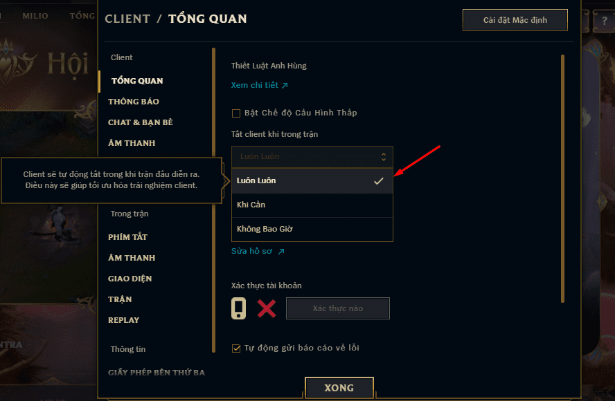 Checking the 'Always close client while in game' option will reduce the chances of being 'kicked' from the game