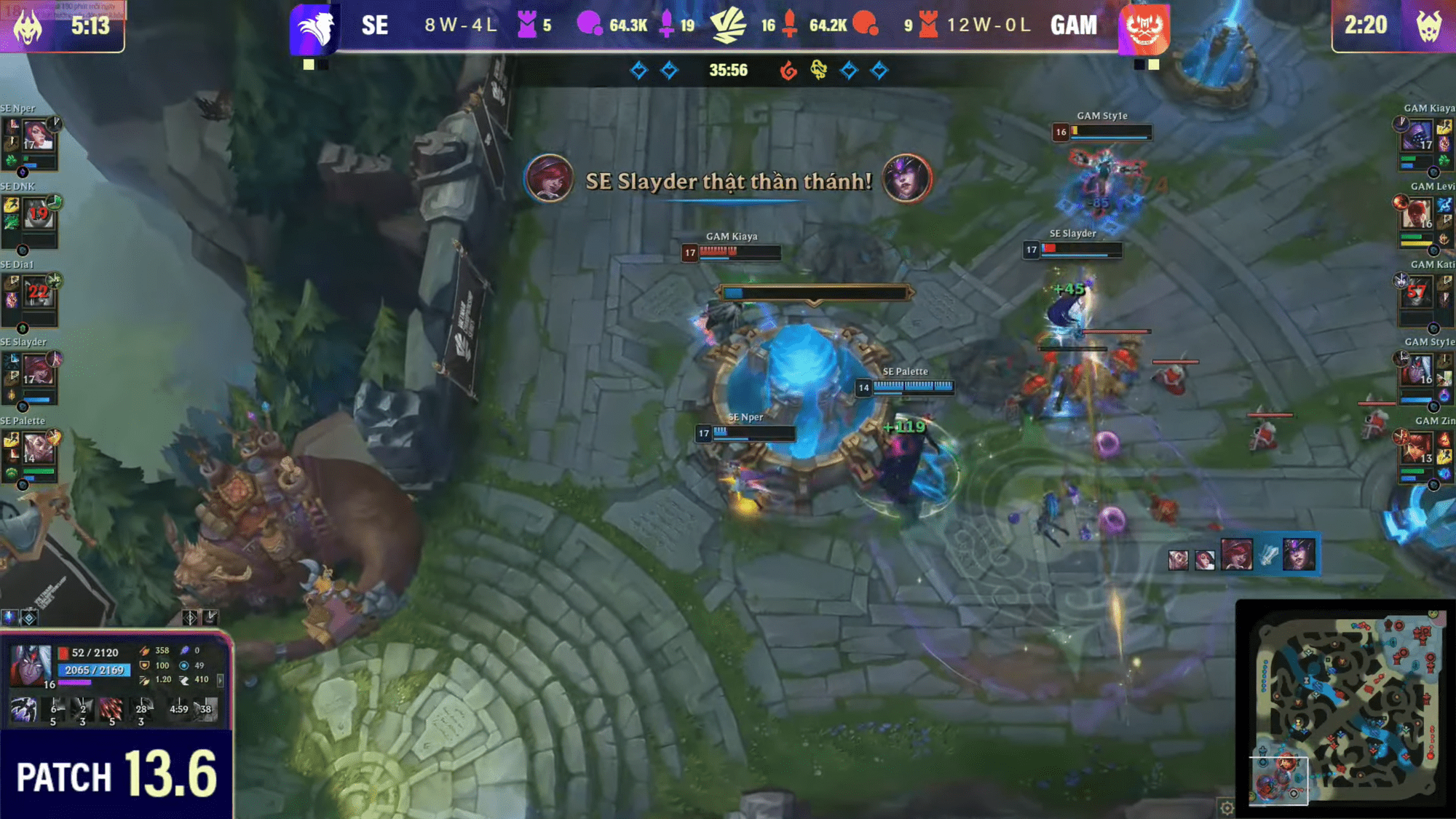 GAM excellently won against SE - source: VCS Fanpage