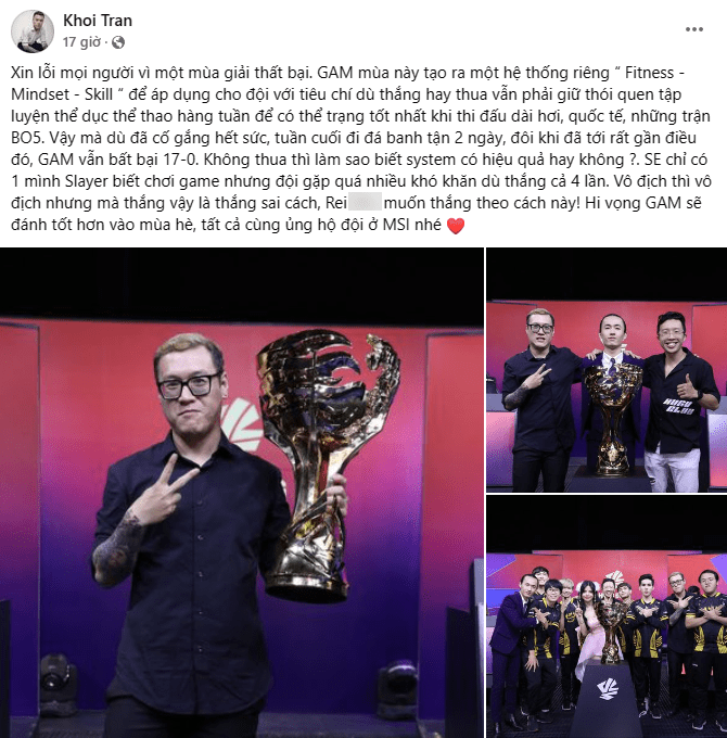 GAM's coach Rei claims this is not the way he hopes to win - source: Facebook NV